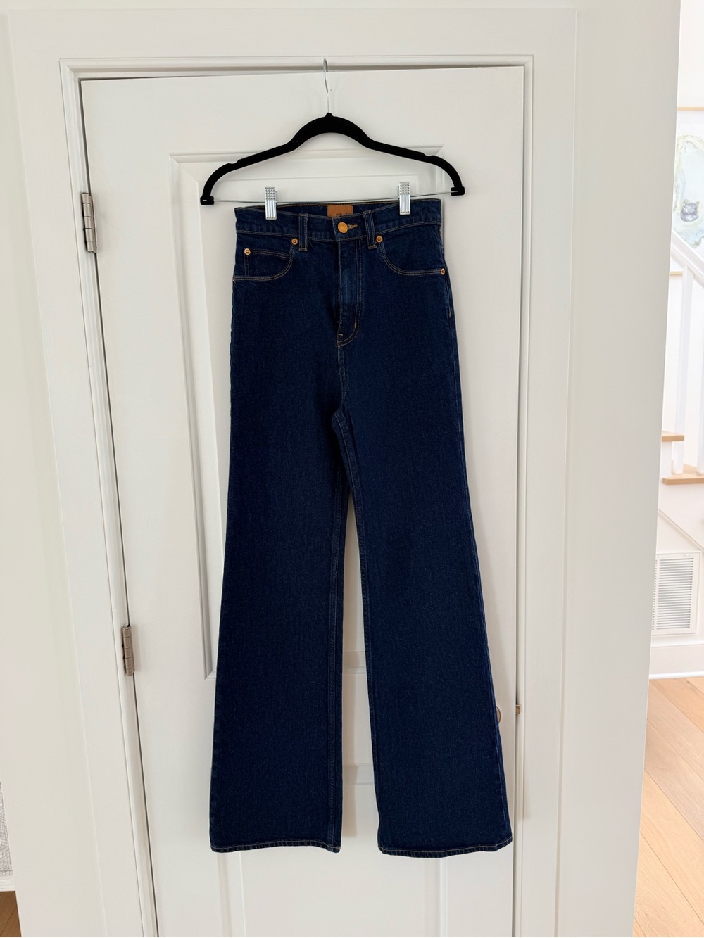 Jamie Haller High-Rise Flare Jeans in Dark Indigo Crease size 26. Not worn - Picture 7 of 7